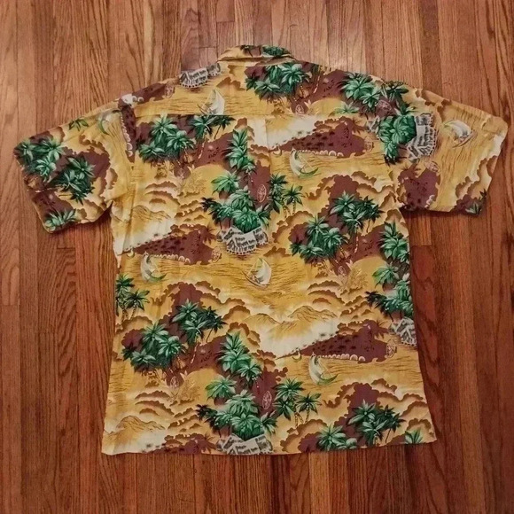 Wrangler Western Wear Mens Hawaiian Button Down Shirt Size XL Short Sleeve - Picture 3 of 5